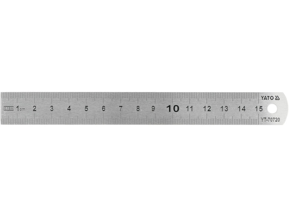 YATO Edelstahl-Zollstock, 150–1000 mm, flexibel, Millimeterskala auf beiden Kanten