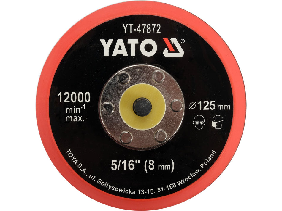 YATO tépőzáras csiszolótányér, 5/16-os menet, 125 mm – YT-47872