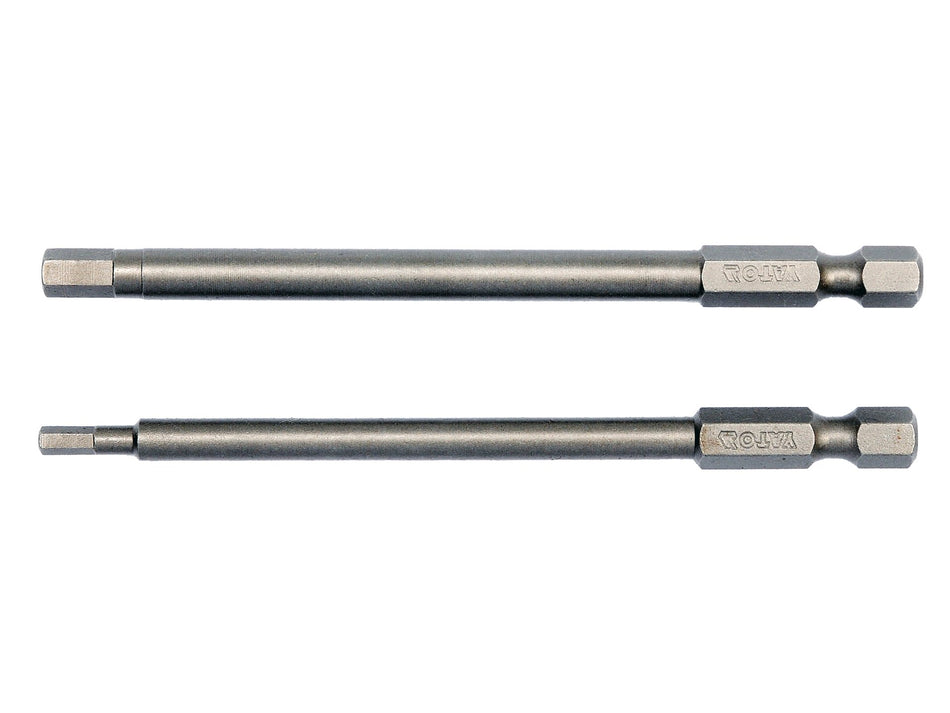 2-PIECE 1/4 INCH H3 & H5 HEX TAMPERPROOF SCREWDRIVER BIT SET 100MM