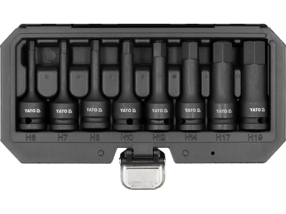 IMPACT HEX BIT SOCKET SET 8PCS 1/2" CRMO (6–19MM);YT-1066