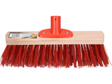 VOREL Street Broom, Wooden Head with Hard Plastic Bristles, for Indoor and Outdoor Sweeping