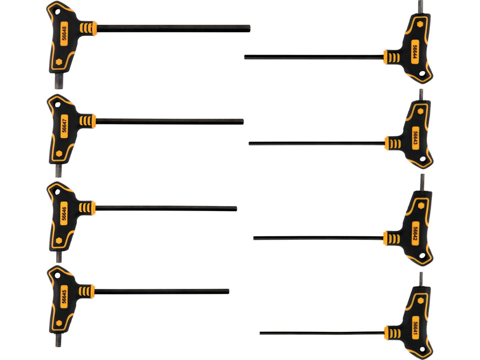 VOREL T-Handle Hex Key Set, 8-Piece, CrV 6150 Steel, Blackened Finish – 56649