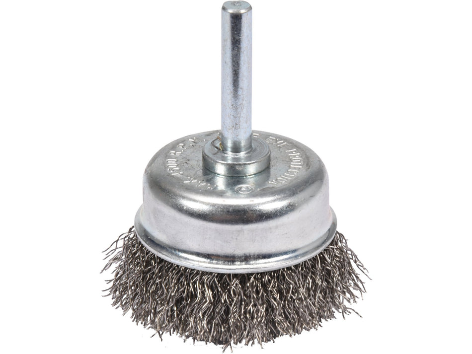 YATO kúpos drótkefe, rozsdamentes acél (INOX) hullámos drót, 50 mm, 6 mm-es szár – YT-47497