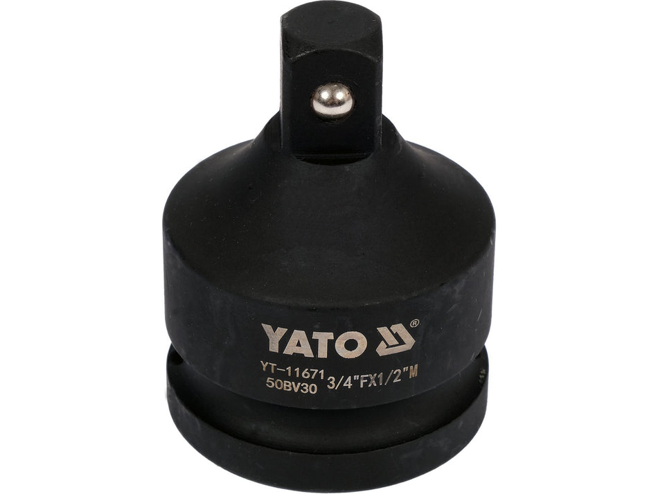 YATO Schlagschrauber-Adapter, 3/4" Innengewinde auf 1/2" Außengewinde, 55 mm, CrMo – YT-11671