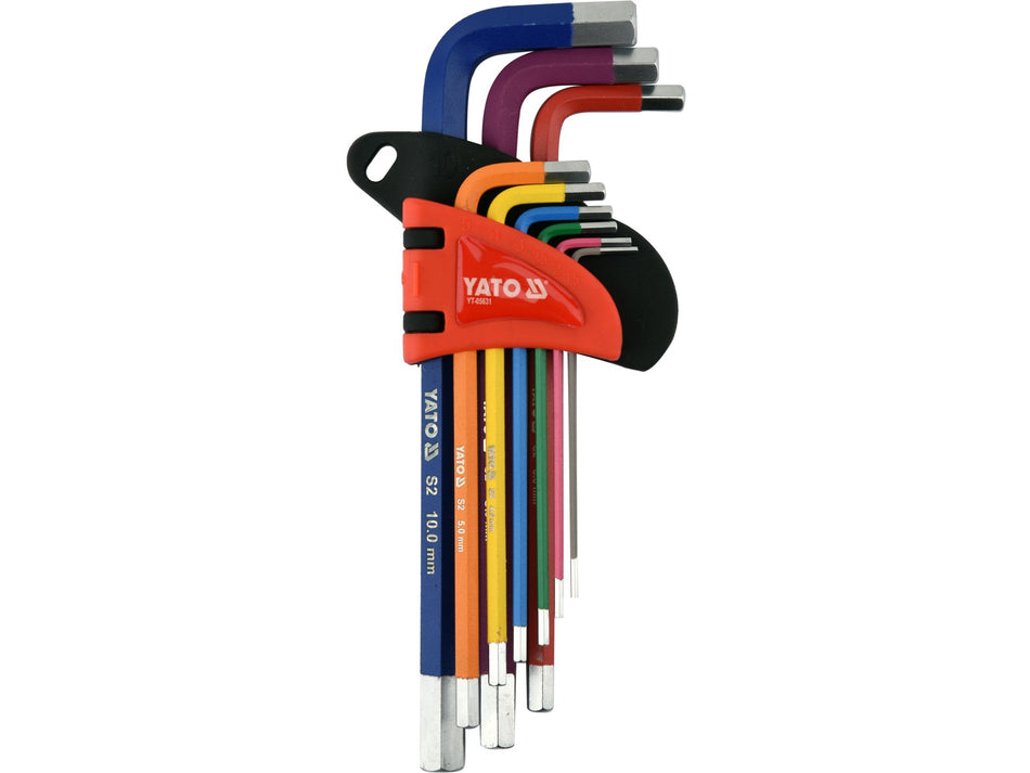 9-TEILIGER LANGER INBUSSCHLÜSSELSATZ 1,5–10 MM;YT-05631