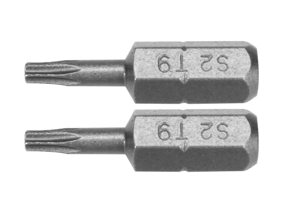 2-PIECE 1/4 INCH TORX T9 SCREWDRIVER BIT SET 25MM