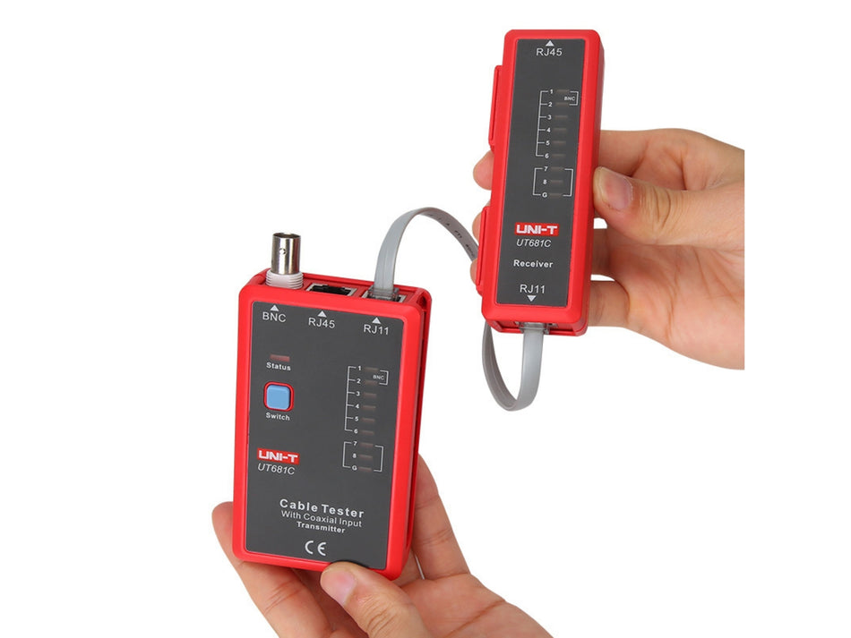 UNI-T Telefon & Hálózati Kábel Teszter, RJ45/RJ11/BNC – UT681C