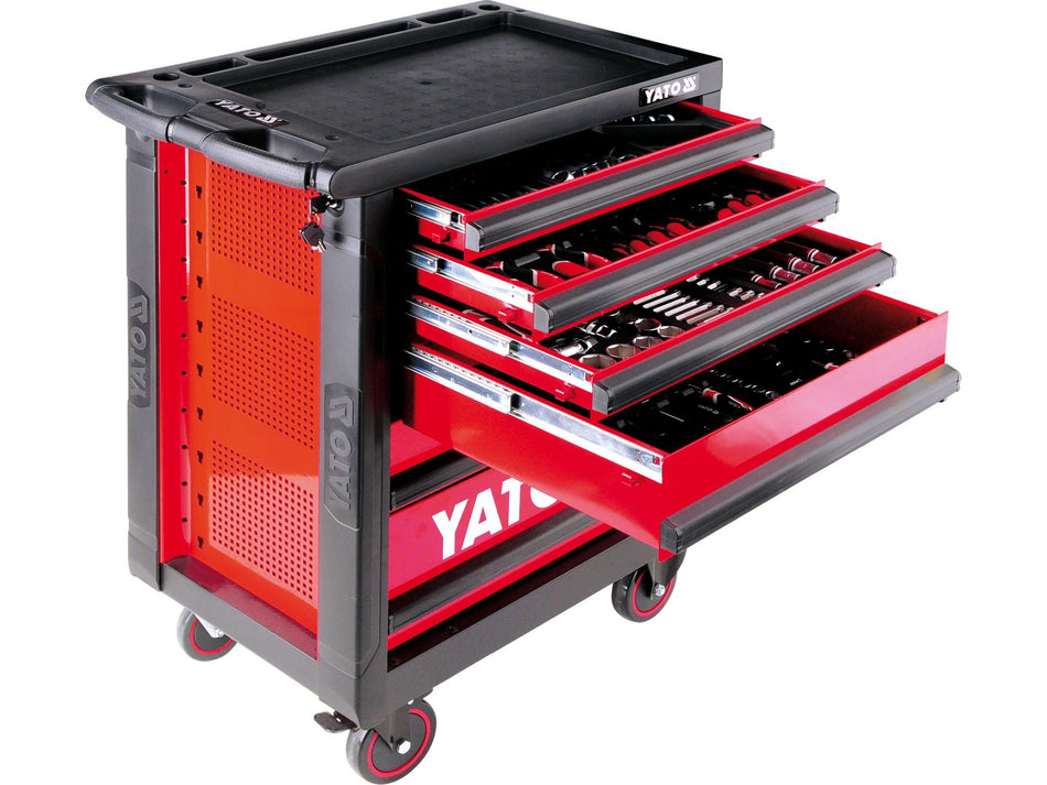 YATO Roller Tool Cabinet with Tools, 177 pcs, 6 Drawers, Ball-Bearing Slides & Central Lock – YT-5530