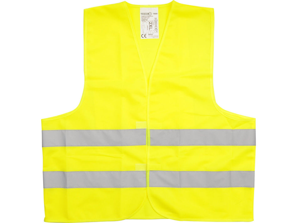 VOREL High-Visibility Vest, Category II Reflective Tapes, Yellow, 100% Polyester