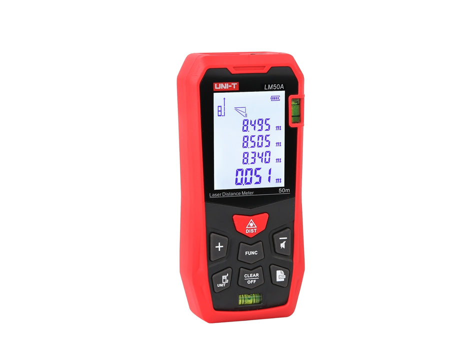 UNI-T Laser Distance Meter, 50 m, ±2 mm Accuracy, Area & Volume – LM50A