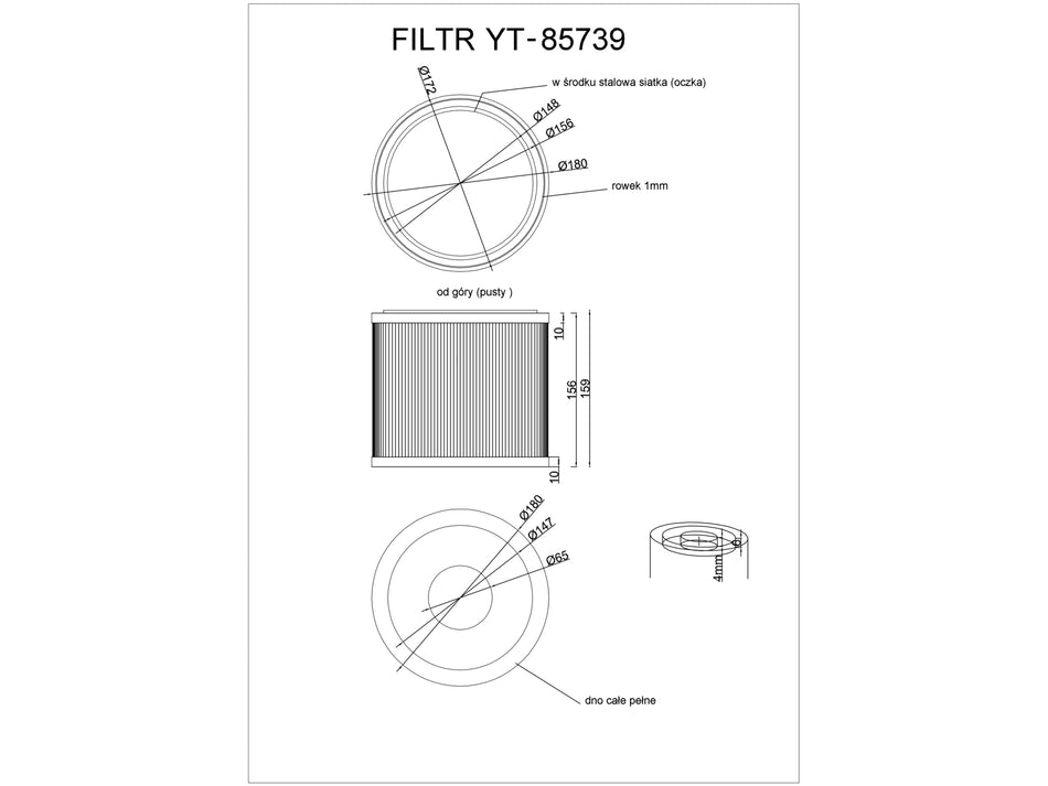 VACUUM CLEANER FILTER FOR YT-85710;YT-85739