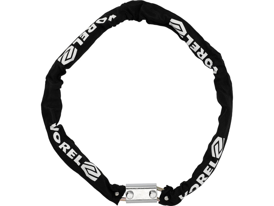 VOREL Bicycle Chain Lock, 1.2 m × 7 mm, Key-Operated Hardened Steel with Textile Cover – 77881
