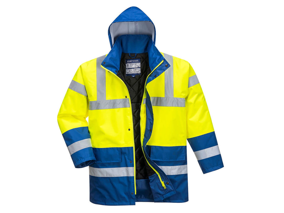 Portwest Warnschutz-Kontrast-Winter-Verkehrsjacke, verbesserte Sichtbarkeit, für den Einsatz bei jedem Wetter – S466