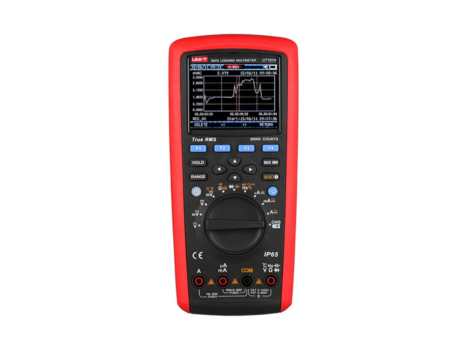 UNI-T True RMS Digital Multimeter, 60000 Counts, 1000 V, 10 A, Data Logging, IP65 – UT181A