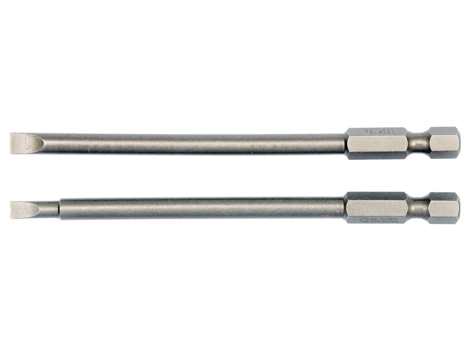 2-PIECE 1/4 INCH 4SL & 5SL SLOTTED SCREWDRIVER BIT SET 100MM