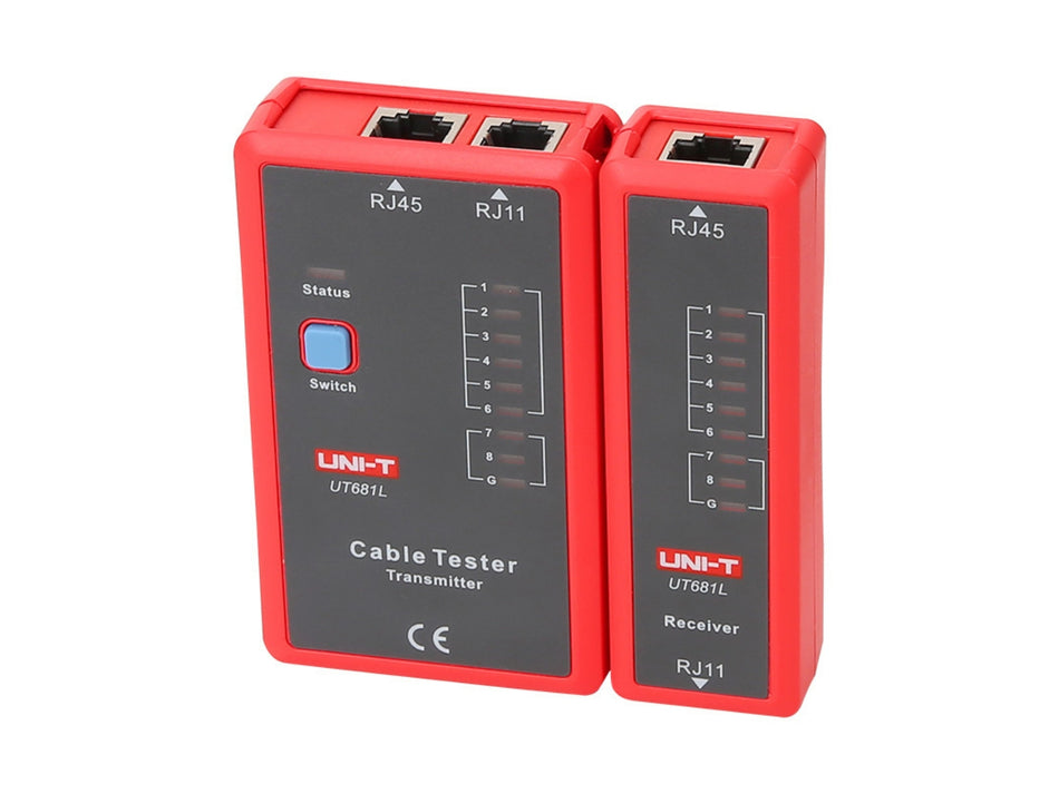 UNI-T telefon/hálózati kábel teszter, RJ45/RJ11 – UT681L
