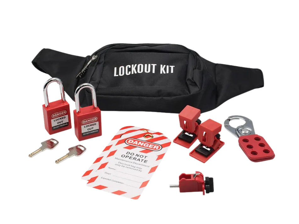 PROLOCKEY Personal Lockout Tagout Kit with Waist Bag, 9-Piece – LG04