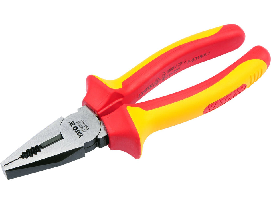 YATO Insulated Combination Pliers, 1000 V, VDE, 160/180/200 mm