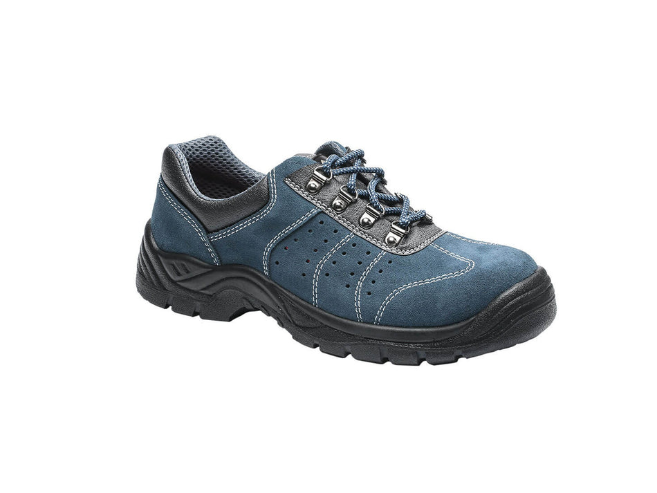 Portwest Safety Trainer S1P SR FO Steel Suede Leather Low Cut Perforated Breathable – FW02