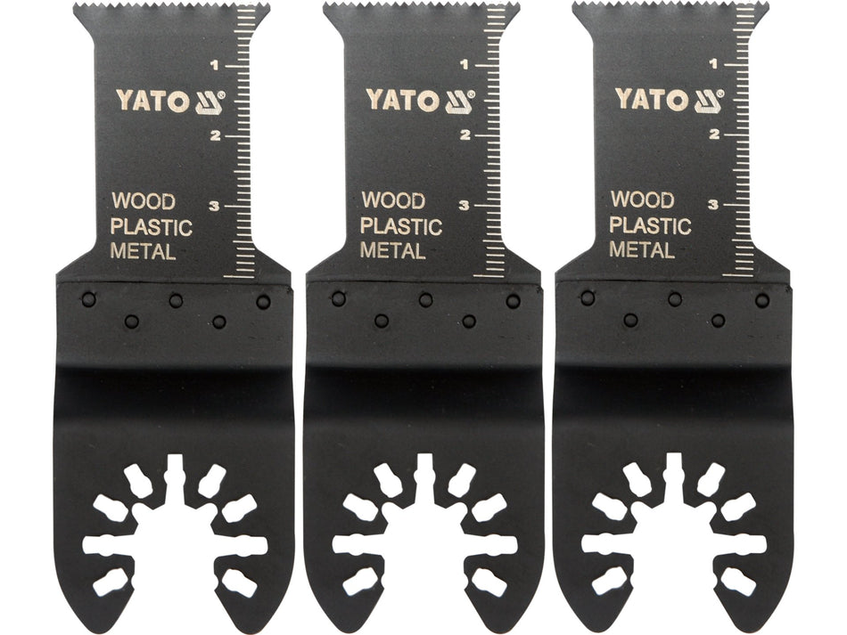YATO Oszillations-Multitool Tauchsägeblatt-Set, 3-tlg., 28,5 × 40 mm, Bi-Metall, für Holz & Metall