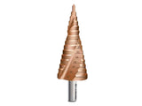 TG Spiral-Flute Step Drill Bit, 6542 HSS, 3-Flat Shank, for Sheet Metal & Plastic, 4-12/4-20/4-32 mm
