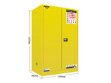 FLAMMABLE LIQUID & CHEMICAL SAFETY STORAGE CABINET RED/YELLOW/BLUE