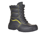 Portwest Sicherheitsstiefel hoch Stahlkappe Spaltleder Kunstfellfutter S3 SR CI – FW05