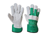 Portwest Leather Rigger Glove, Cow Split Leather, Cotton Drill Back & Knuckle Protection – A220