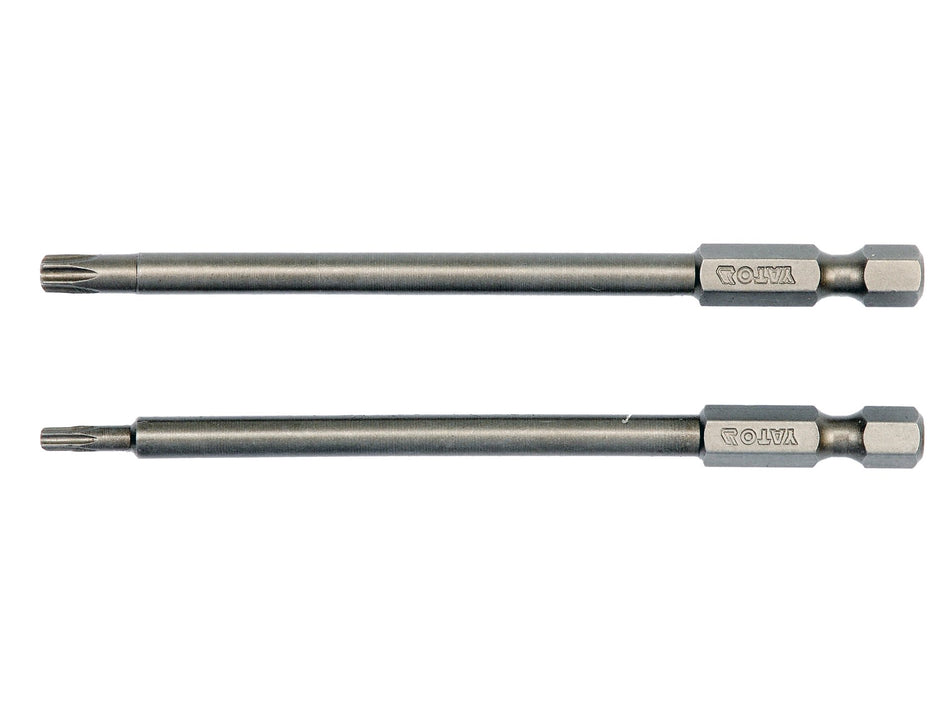 TORX SECURITY SCREWDRIVER BIT SET T10 AND T25, 100 MM, 2 PCS