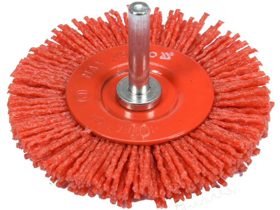 YATO Wire Wheel Brush, Nylon Wire, 75 mm, 6 mm Shank – YT-47791