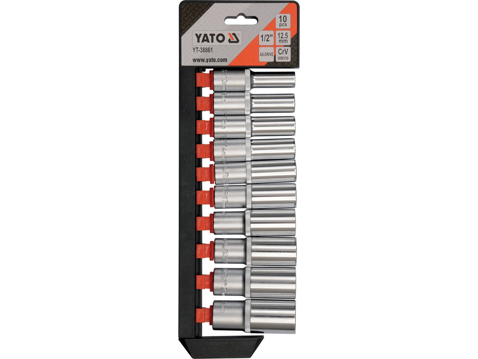 SOCKET SET 10-24MM 1/2" 6PT CV DEEP