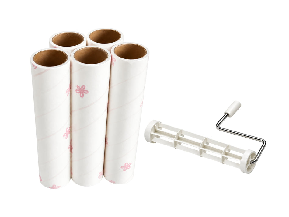 PERIPLUS Fusselrollen-Set, 5 Rollen, 22 cm Griff