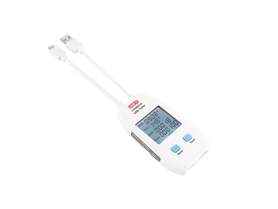UNI-T USB-A/USB-C Tester, 4–24 V, 5 A, QC 3.0/4.0 – UT658DUAL