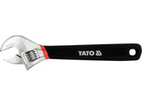 YATO Adjustable Wrench, 150-375 mm, Forged CrV Steel, Rubber Grip, DIN 3117