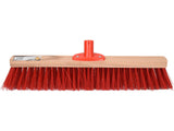 VOREL Street Broom, Wooden Head with Hard Plastic Bristles, for Indoor and Outdoor Sweeping