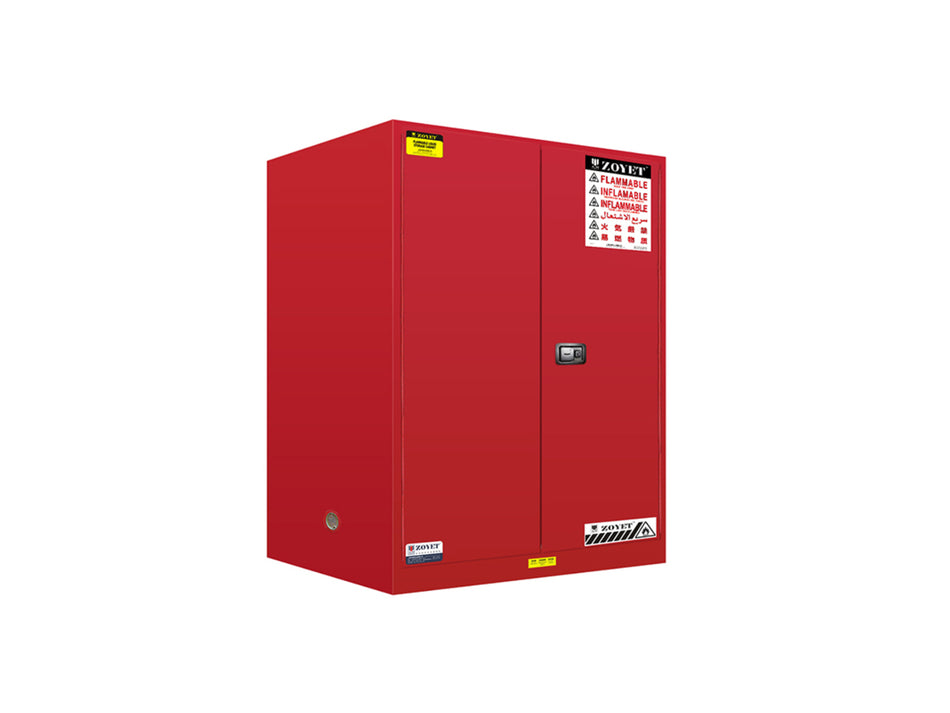 FLAMMABLE LIQUID & CHEMICAL SAFETY STORAGE CABINET 110GAL/410L - YELLOW/RED/BLUE