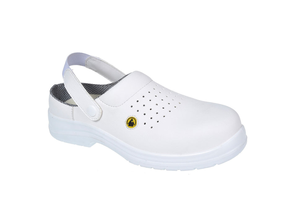 Portwest Safety Clog Perforated Microfibre Composite Toe SB ESD SRC A E FO – FC03