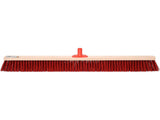 VOREL Street Broom, Wooden Head with Hard Plastic Bristles, for Indoor and Outdoor Sweeping