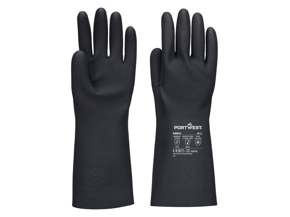 Portwest Chem 350 Butyl Gauntlet, for Ketones & Concentrated Mineral Acids – A824