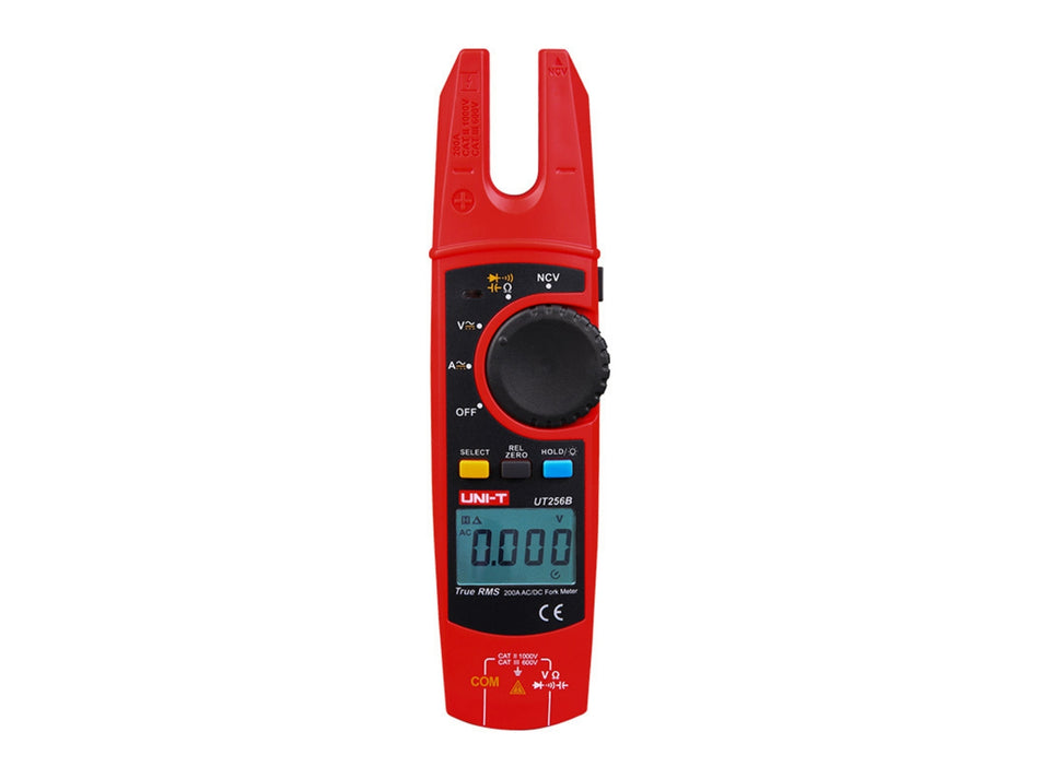 UNI-T True RMS AC/DC Fork Meter, 200 A, 6000 Counts, NCV & Capacitance – UT256B