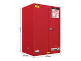 FLAMMABLE LIQUID & CHEMICAL SAFETY STORAGE CABINET RED/YELLOW/BLUE