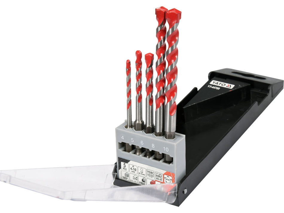 UNIVERSAL DRILLS 5PCS 4-10MM HEX
