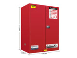 FLAMMABLE LIQUID & CHEMICAL SAFETY STORAGE CABINET RED/YELLOW/BLUE