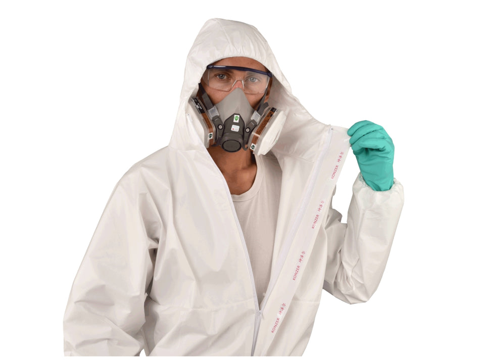 KONZER Disposable Chemical Protective Coverall, Type 5/6, Microporous, Anti-Static – K2000