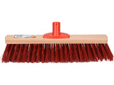 VOREL Street Broom, Wooden Head with Hard Plastic Bristles, for Indoor and Outdoor Sweeping