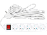 VOREL Grounded Extension Cord with Switch, 5 Outlets, 1.5/3/5 m