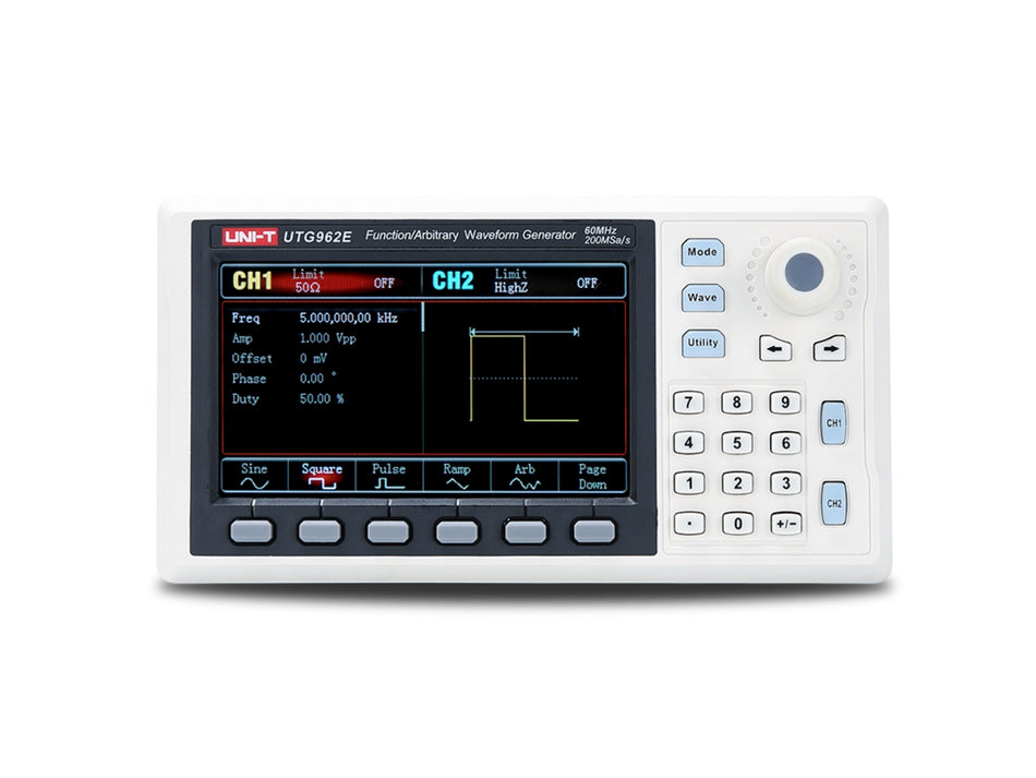 UNI-T Zweikanal-Arbiträrsignalgenerator, 60 MHz, 200 MS/s und 14-Bit Auflösung – UTG962E