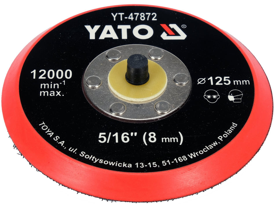 YATO tépőzáras csiszolótányér, 5/16-os menet, 125 mm – YT-47872
