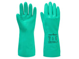 Portwest Chem 320 Nitrile Gauntlet, Chemical Resistant, Textured Grip & Flock Lining – AB10