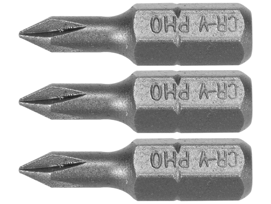 1/4 ZOLL PHILIPS-SCHRAUBENDREHER-BITS 25MM PH0 3 STK